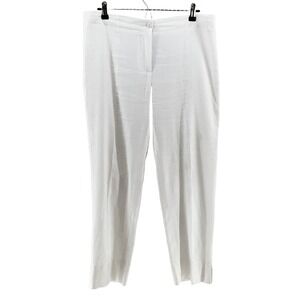 AMINA RUBINACCI Cherie L Italian Linen Blend Trouser Pants • Women's‎ 12 • white